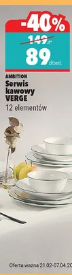 Serwis kawowy Verge 12 elementów promocja w Biedronka
