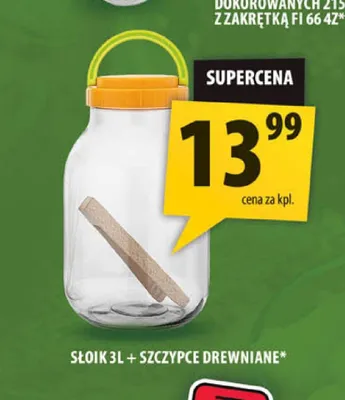 Zestaw słoik 3 l + szczypce drewniane promocja w Arhelan