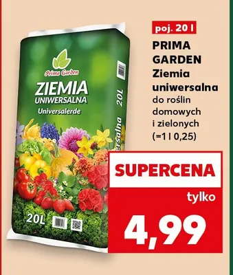 Ziemia uniwersalna do roślin domowych i zielonych Prima Garden promocja w Kaufland
