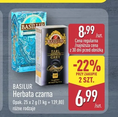 Herbata czarna Basilur promocja w Aldi