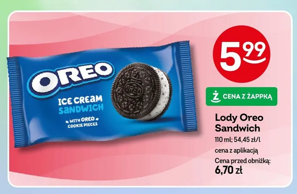 Lody Oreo Sandwich promocja w Żabka