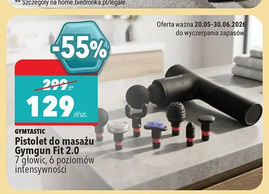 Pistolet do masażu Gymtastic Gymgun Fit 2,0 promocja w Biedronka