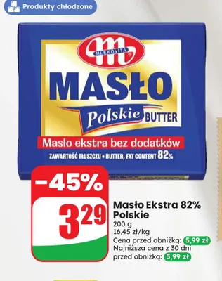 Masło Ekstra Polskie Mlekovita 82% promocja w Dino
