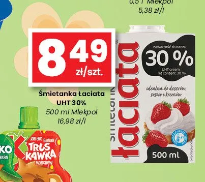 Śmietanka Łaciata UHT 30% promocja w emma MARKET