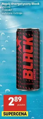 Napój energetyczny Black promocja w Delikatesy Centrum