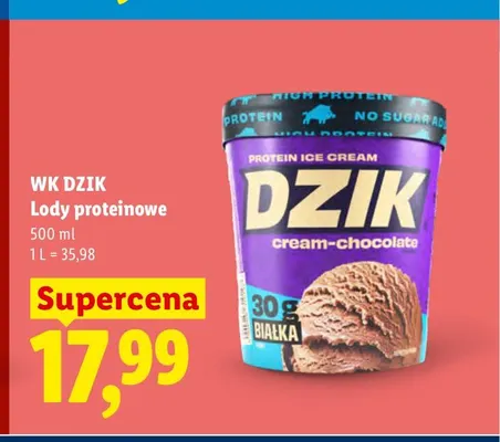 Lody proteinowe WK Dzik promocja w Lidl
