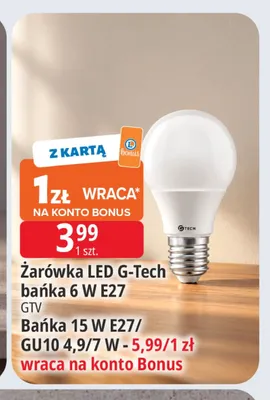 Żarówka LED G-Tech bańka 6W E27 Gtv promocja w Leclerc