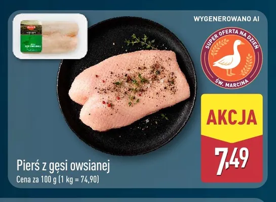 Pierś z gęsi owsianej promocja w Aldi