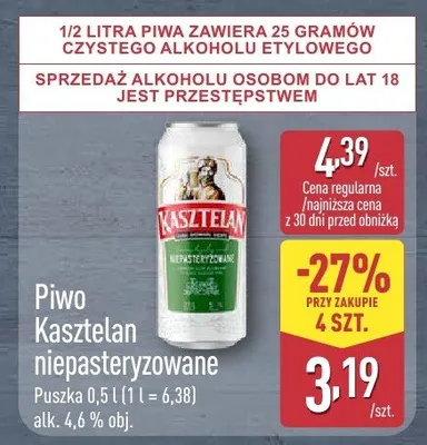 Piwo niepasteryzowane promocja w Aldi