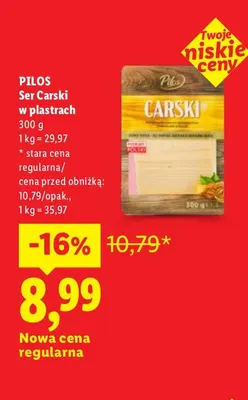 Ser carski w plastrach Bluedino promocja w Lidl
