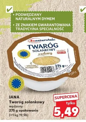 Twaróg solankowy wędzony Jana promocja w Kaufland