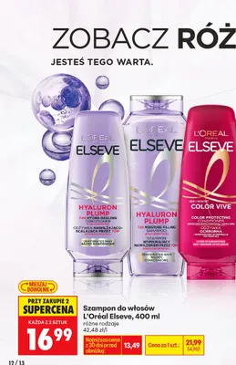 Szampon do włosów L'Oréal Elseve różne rodzaje promocja w Biedronka