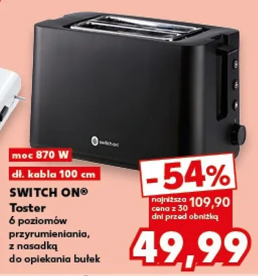 Toster 6 poziomów przyrumieniania, z nasadką do opiekania bułek promocja w Kaufland