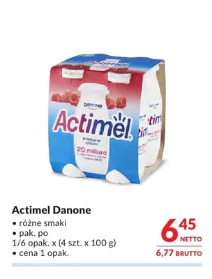 Napój jogurtowy Actimel Danone 4-pak promocja w Makro