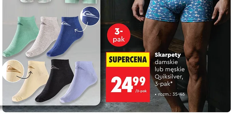 Skarpety damskie Quiksilver 3-pak promocja w Biedronka