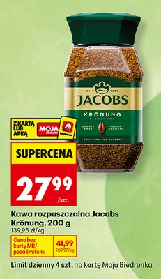 Kawa rozpuszczalna Jacobs Krönung promocja w Biedronka