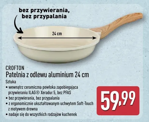 Patelnia z odlewu aluminium 24 cm  promocja w Aldi