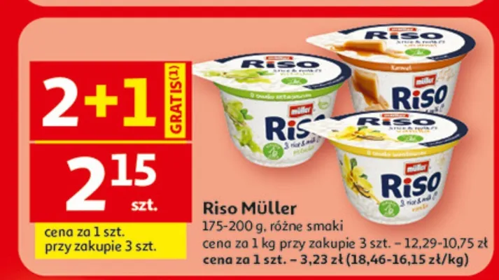 Deser ryżowy Riso Müller o smaku czekoladowym promocja w Auchan