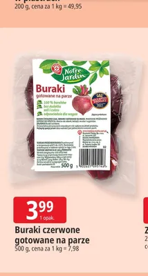 Buraki czerwone gotowane na parze Notre Jardin promocja w Leclerc