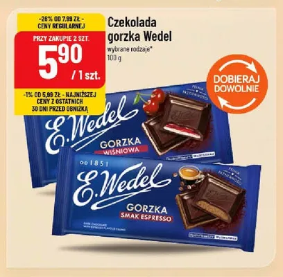 Czekolada gorzka E.Wedel Smak Espresso promocja w POLOmarket
