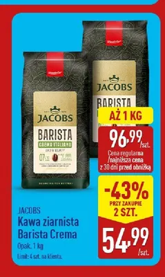 Kawa ziarnista Jacobs Barista Crema promocja w Aldi
