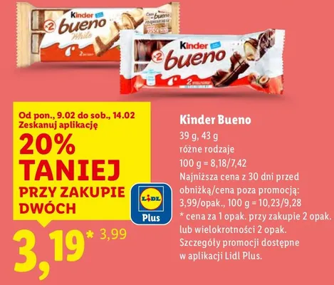 Baton Kinder Bueno różne rodzaje promocja w Lidl