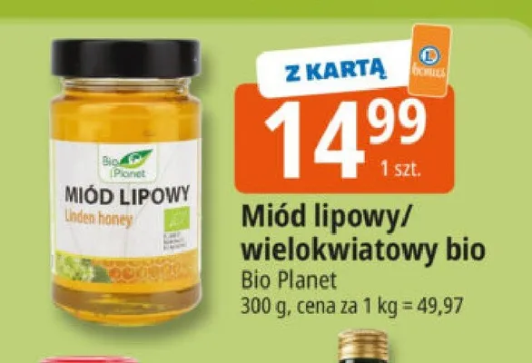 Miód lipowy/wielokwiatowy bio promocja w Leclerc