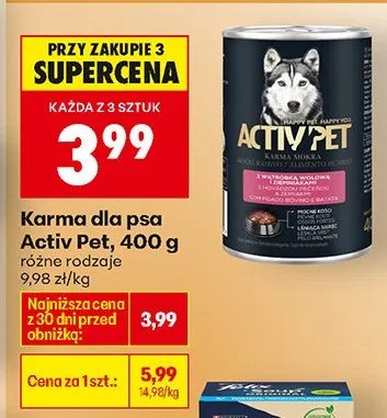 Karma dla psa, różne rodzaje promocja w Biedronka