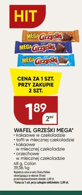 Wafel Grześki Mega orzechowe w mlecznej czekoladzie promocja w Chata Polska