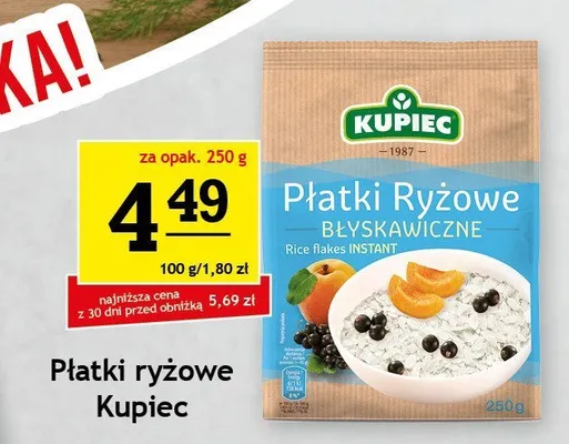 Płatki ryżowe błyskawiczne Kupiec promocja w Gram Market