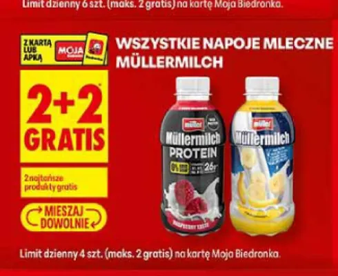Napoje mleczne Müllermilch promocja w Biedronka