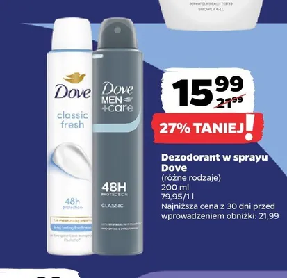 Dezodorant w sprayu Dove Men+Care promocja w Netto