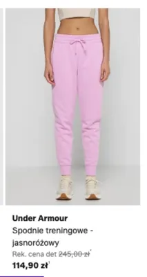 Spodnie treningowe Under Armour jasnoróżowy promocja w Lounge by Zalando