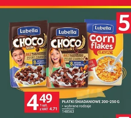 Płatki śniadaniowe Lubella Choco muszelki promocja w Selgros