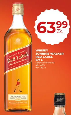 Whisky Johnnie Walker Red Label szkocka blended alk. 40% promocja w Duży Ben