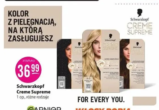 Farba do włosów Schwarzkopf Creme Supreme promocja w Drogerie Jasmin