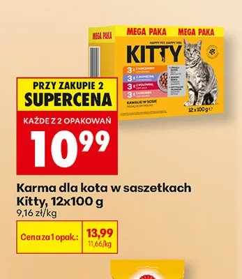 Karma dla kota w saszetkach Kitty 12-pak promocja w Biedronka