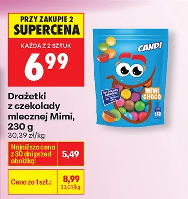 Drażetki z czekolady mlecznej Mimi promocja w Biedronka
