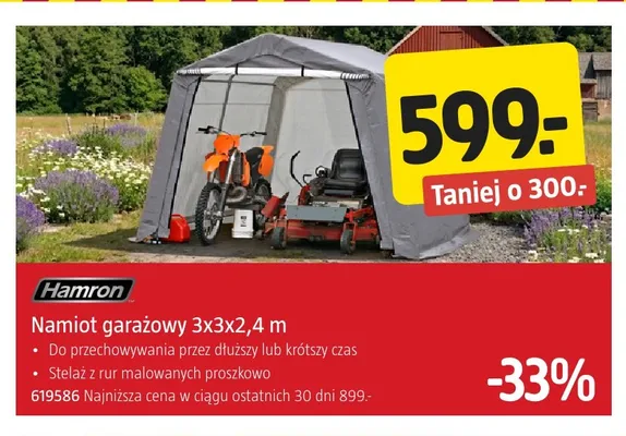 Namiot garażowy Hamron promocja w Jula