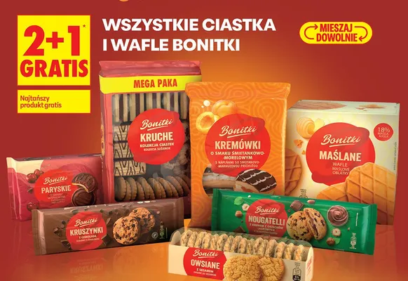 Ciastka Paryskie o smaku wiśniowym Bonitki promocja w Biedronka