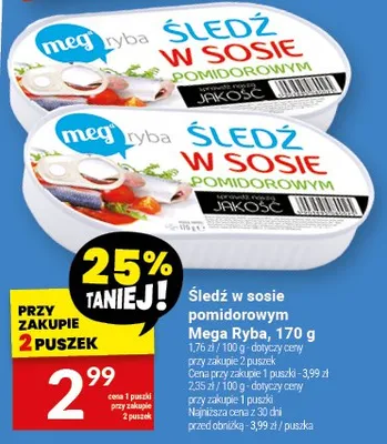 Śledź w sosie pomidorowym promocja w Twój Market