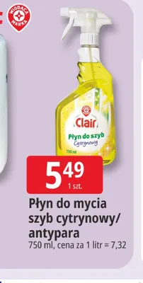 Płyn do mycia szyb Clair Cytrynowy promocja w Leclerc