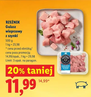 Gulasz wieprzowy z szynki promocja w Lidl