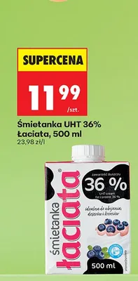 Śmietanka UHT 36% Łaciata promocja w Biedronka