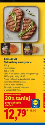 Stek wołowy w marynacie Grill&Fun promocja w Lidl