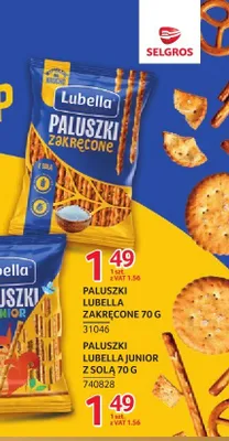 Paluszki zakręcone z solą Lubella promocja w Selgros