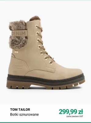 Botki sznurowane Tom Tailor promocja w Deichmann