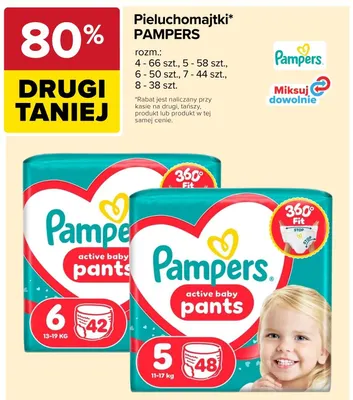 Pieluchomajtki Pampers rozm. 6 promocja w Carrefour