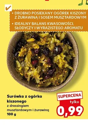 Surówka z ogórka kiszonego z dressingiem musztardowym i żurawiną promocja w Kaufland