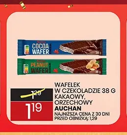 Wafelek w czekoladzie kakaowy Auchan promocja w Wafelek